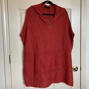 Rust knit tunic with hood. NWT
